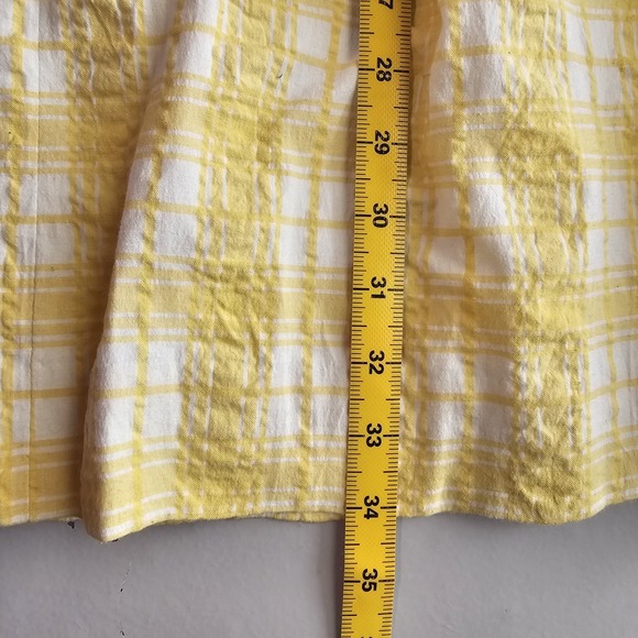 Lilly Pulitzer Butter Yellow Plaid Strapless Dress Pleated Cotton Preppy Size 10 - Picture 9 of 11